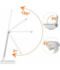 Lampada Da Tavolo Scrivania Touch Pieghevole 180° Luce 52 Led 5 Colori Ek009a         