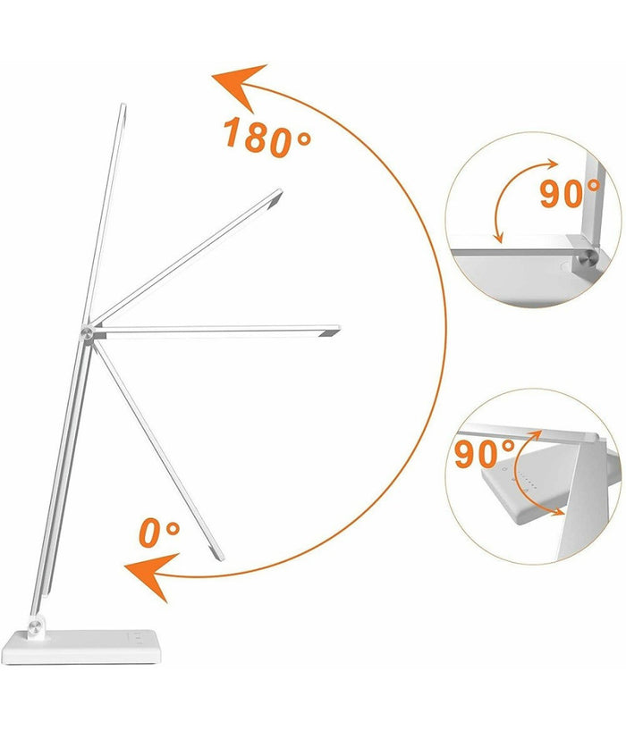 Lampada Da Tavolo Scrivania Touch Pieghevole 180° Luce 52 Led 5 Colori Ek009a         