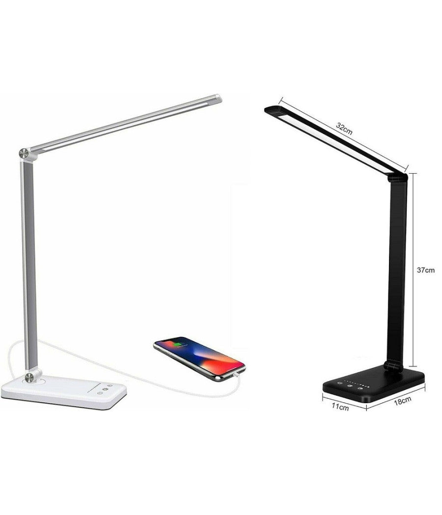 Lampada Da Tavolo Scrivania Touch Pieghevole 180° Luce 52 Led 5 Colori Ek009a         