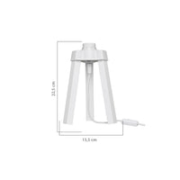 Lampada da tavolo treppiede bianco e paralume tessuto colore beige PIKOBI2634