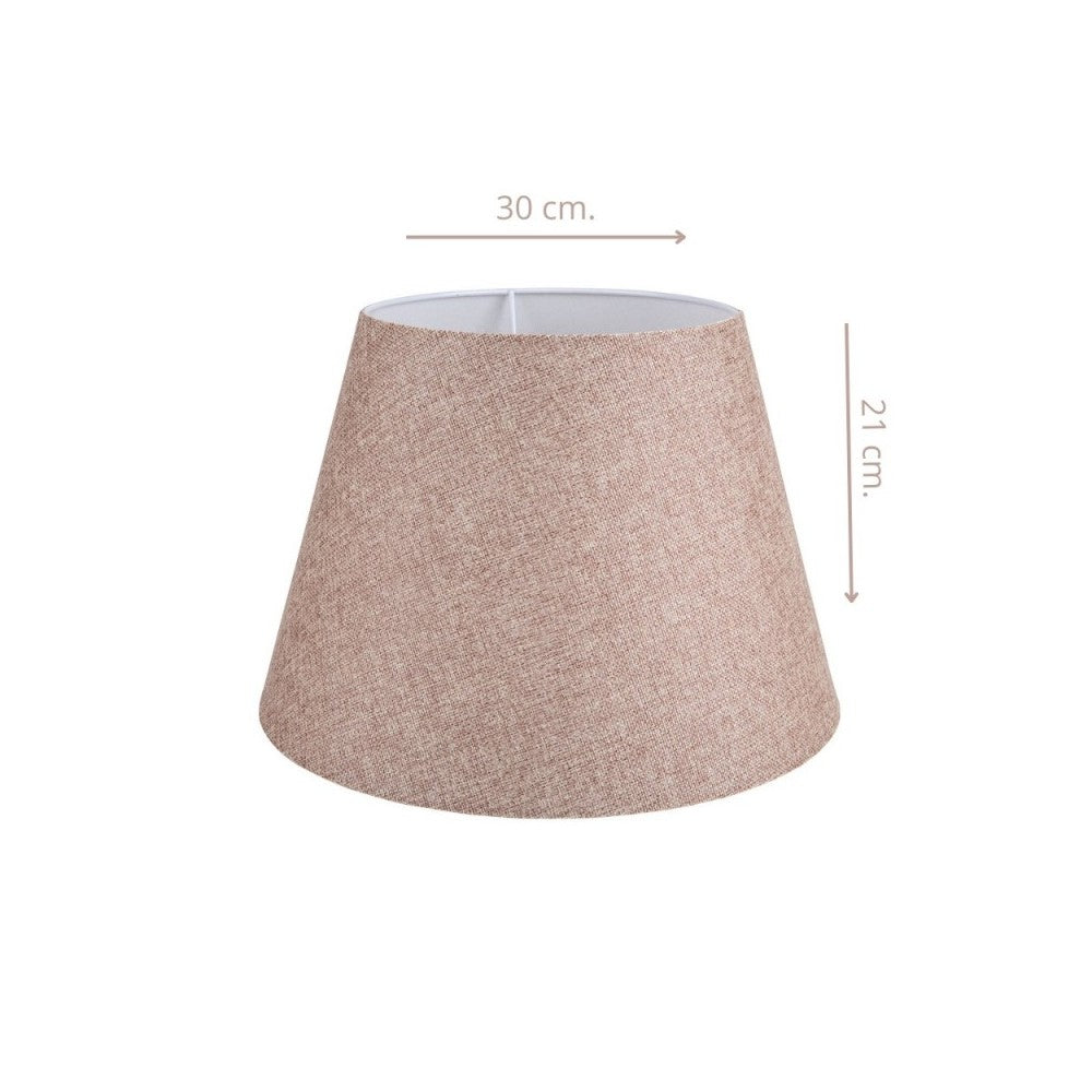 Lampada da tavolo treppiede bianco e paralume tessuto colore beige PIKOBI2634