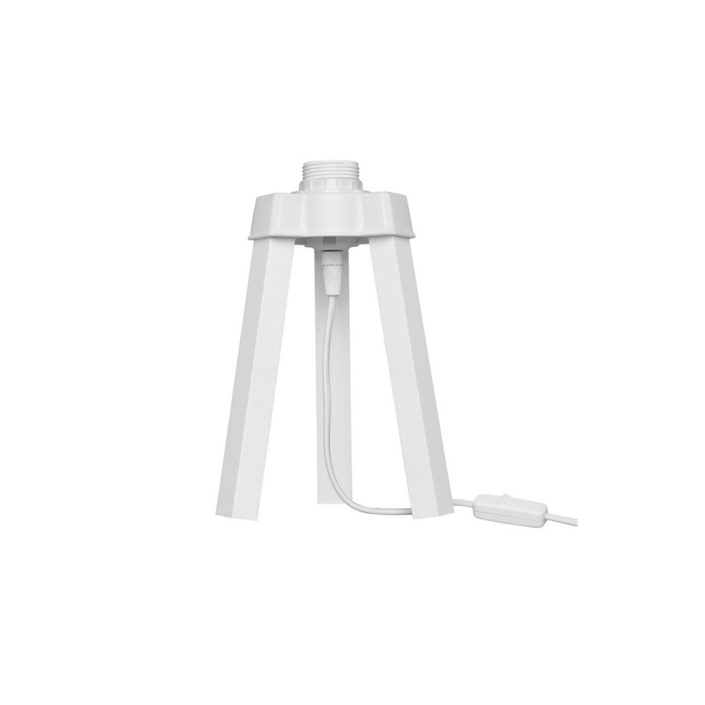 Lampada da tavolo treppiede bianco e paralume tessuto colore beige PIKOBI2634