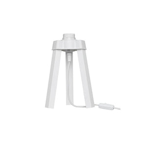 Lampada da tavolo treppiede bianco e paralume tessuto colore beige PIKOBI2634