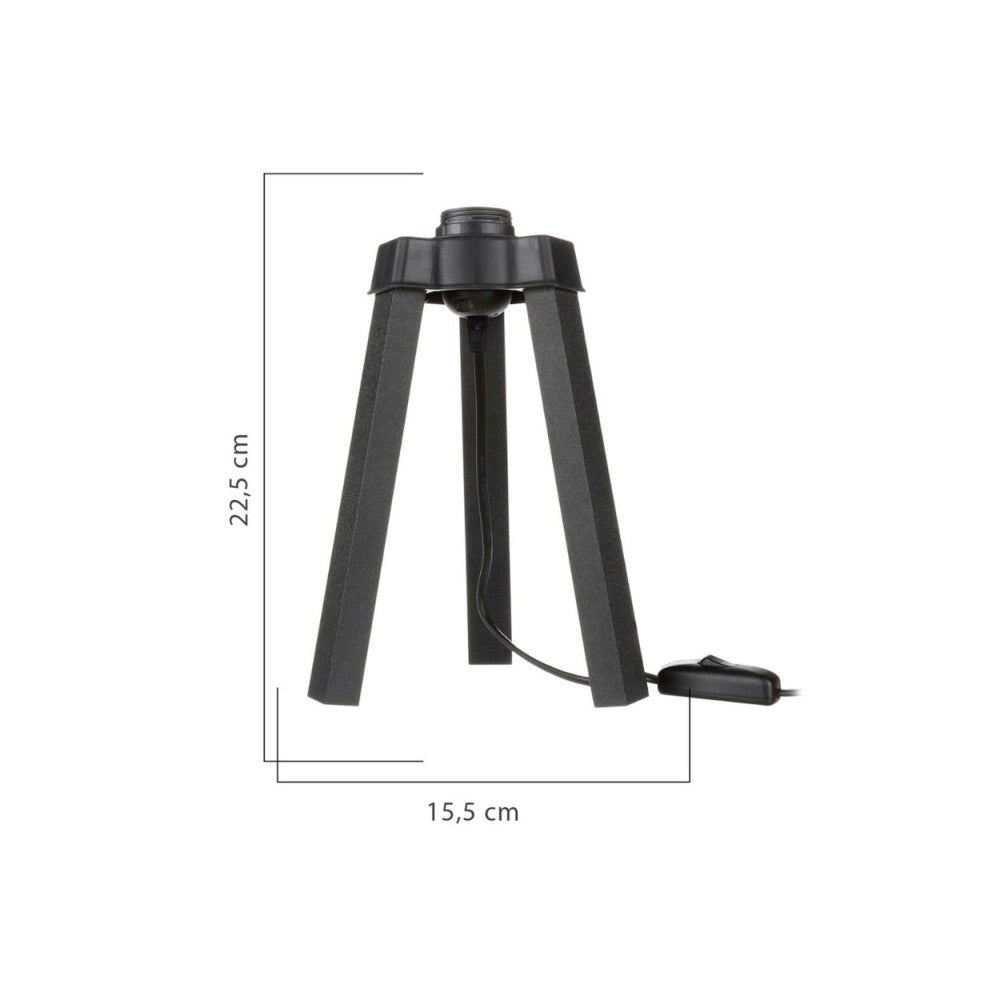 Lampada da tavolo treppiede legno colore nero Piko MDL4769 22.5H