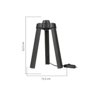Lampada da tavolo treppiede legno colore nero Piko MDL4769 22.5H