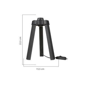 Lampada da tavolo treppiede legno colore nero Piko MDL4769 22.5H