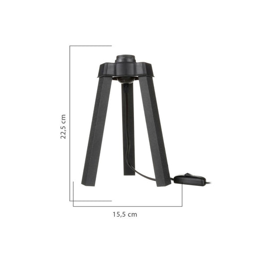 Lampada da tavolo treppiede legno colore nero Piko MDL4769 22.5H