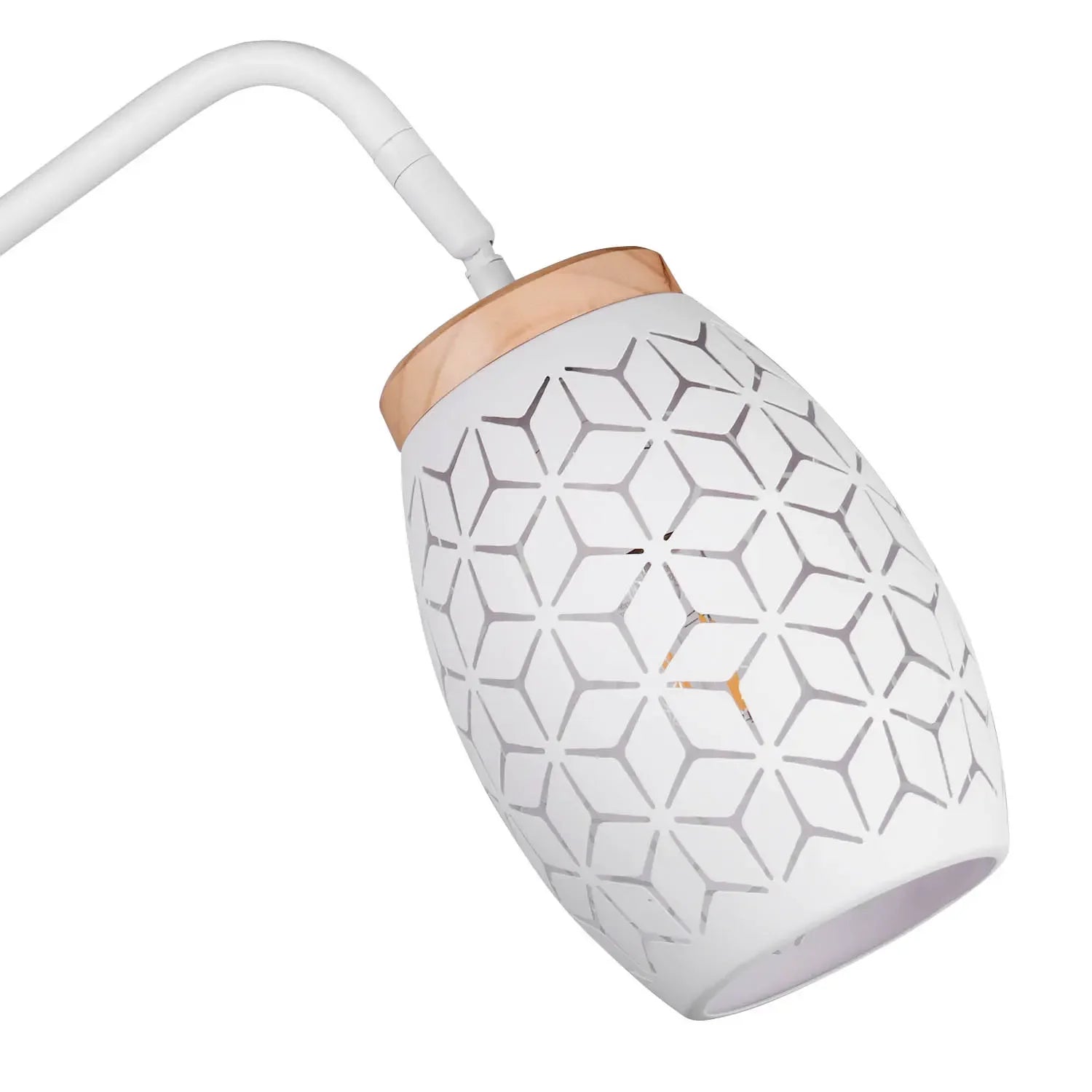 LÚZETE - LAMPADA DA TERRA 1 LUCE METALLO BIANCO E27 BIRKITA