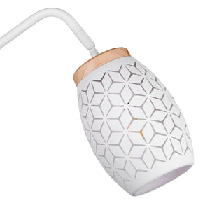 LÚZETE - LAMPADA DA TERRA 1 LUCE METALLO BIANCO E27 BIRKITA