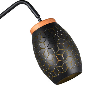 LÚZETE - LAMPADA DA TERRA 1 LUCE METALLO NERO E27 BIRKITA