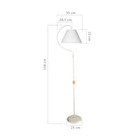 Lampada da terra a stelo Geo ASZ1043 con paralume tessuto bianco