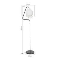 Lampada da terra a stelo Yumak MDL4256 grigio e paralume tessuto bianco
