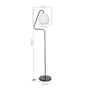 Lampada da terra a stelo Yumak MDL4256 grigio e paralume tessuto bianco