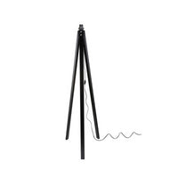 Lampada da terra DECONE 1188 con piantana nera e paralume in iuta