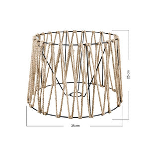 Lampada da terra DECONE 1188 con piantana nera e paralume in iuta