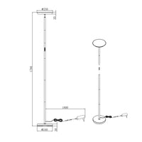 LÚZETE - LAMPADA DA TERRA LED 17W REGOLABILE 2700-6500K NERA SCHUBERT