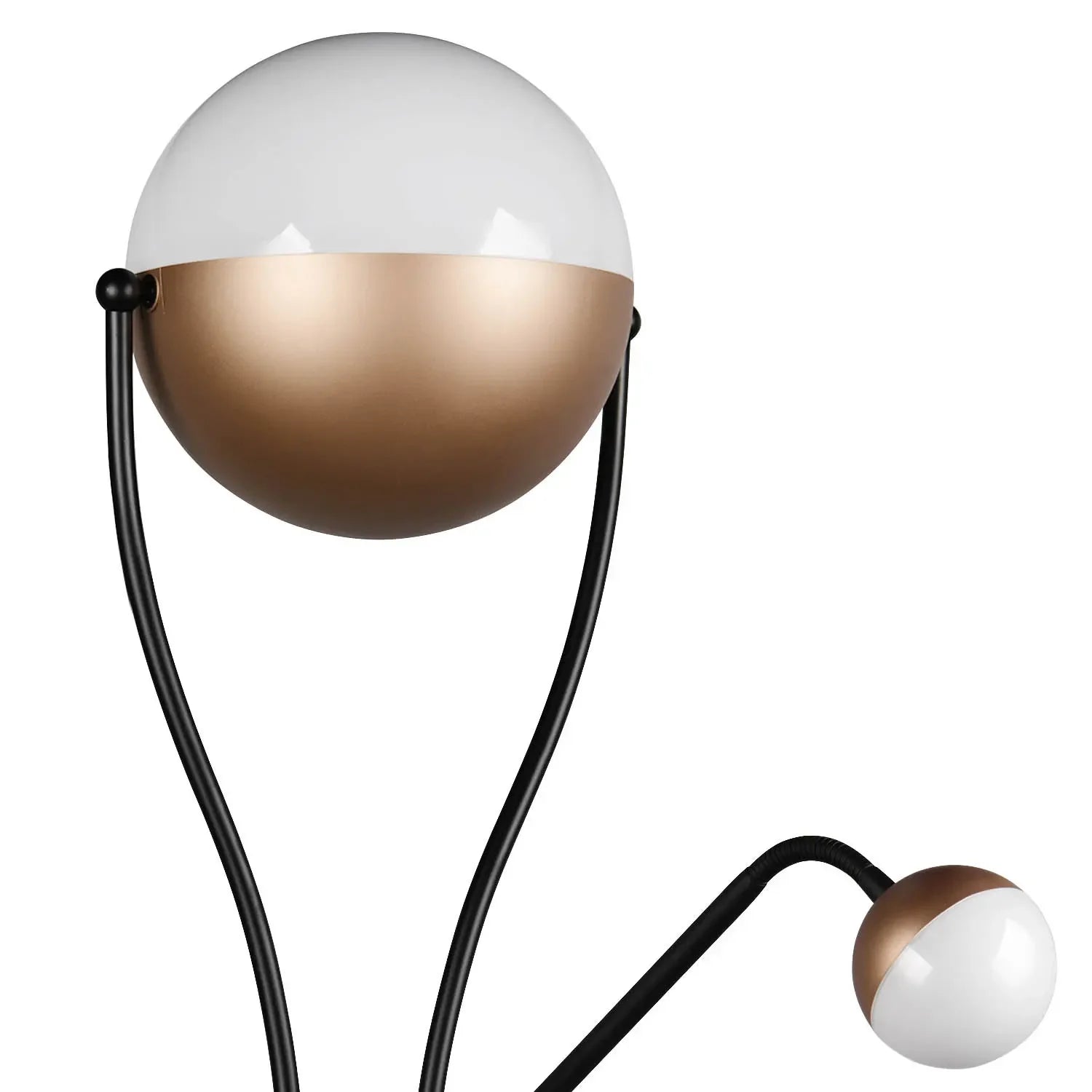 LÚZETE - LAMPADA DA TERRA LED 18W+3,8W 3000K METALLO COFFEE CASCATA