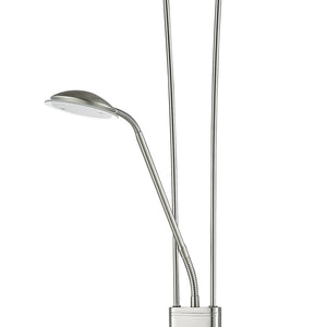LÚZETE - LAMPADA DA TERRA LED ARTEMIS 19W+5W 3000K USB NICKEL
