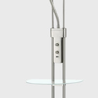 LÚZETE - LAMPADA DA TERRA LED ARTEMIS 19W+5W 3000K USB NICKEL