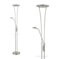 LÚZETE - LAMPADA DA TERRA LED ARTEMIS 19W+5W 3000K USB NICKEL