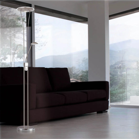 LÚZETE - LAMPADA DA TERRA LED ARTEMIS 29W NICKEL SATINATO