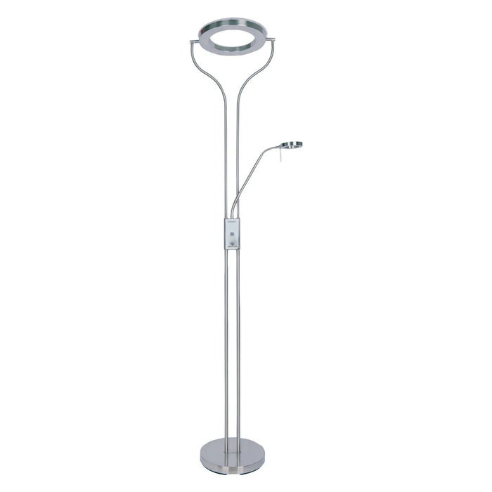 LÚZETE - LAMPADA DA TERRA LED CAROUSEL 26W NICHEL SATINATO