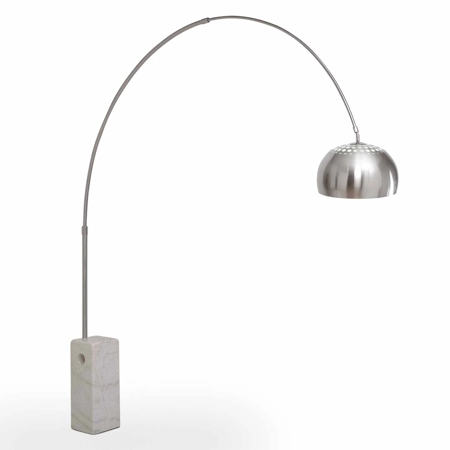 LÚZETE - LAMPADA DA TERRA MARMO NICHEL SATINATO OLMAR