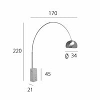 LÚZETE - LAMPADA DA TERRA MARMO NICHEL SATINATO OLMAR