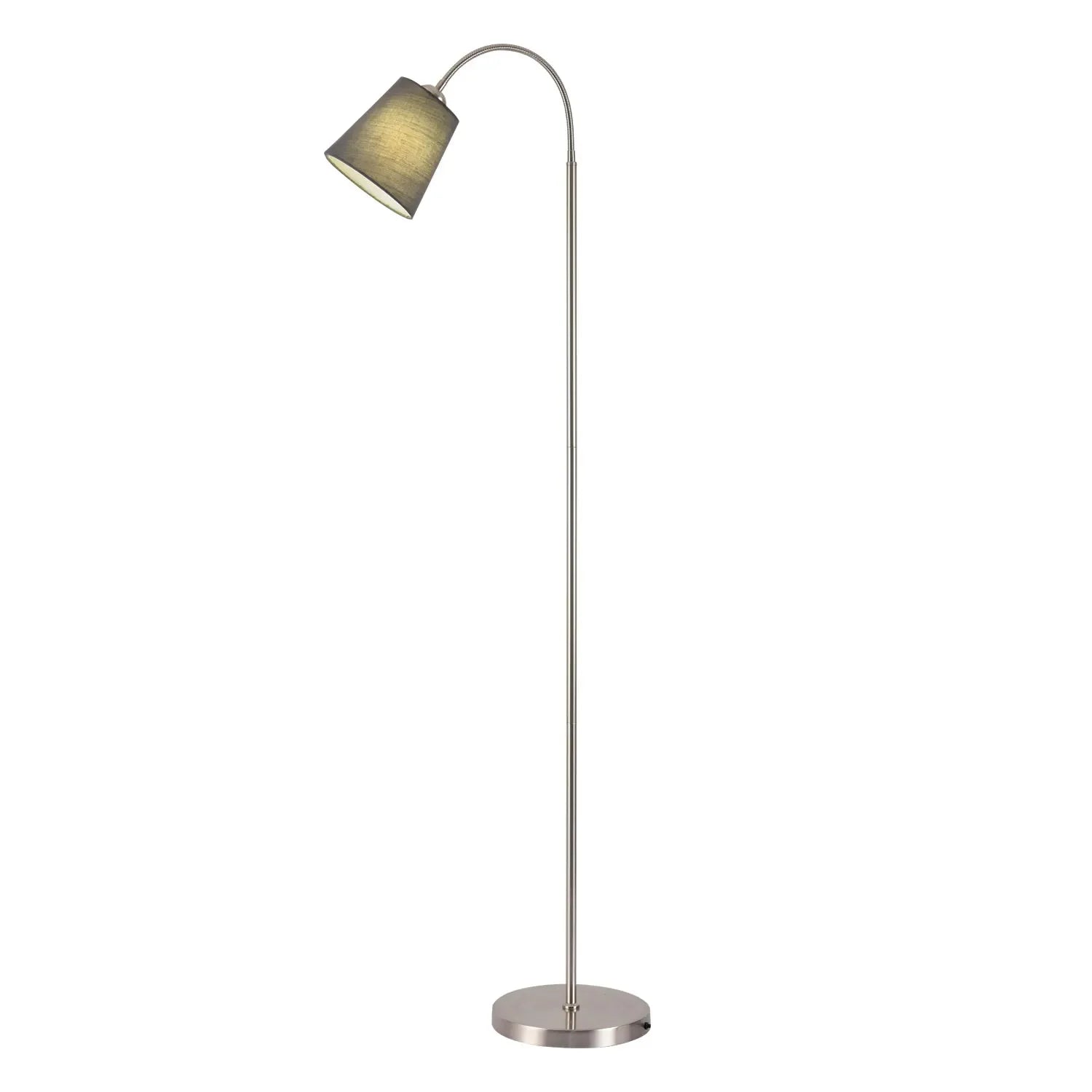LÚZETE - LAMPADA DA TERRA NICHEL SATINATO PAYTON PARALUME GRIGIO