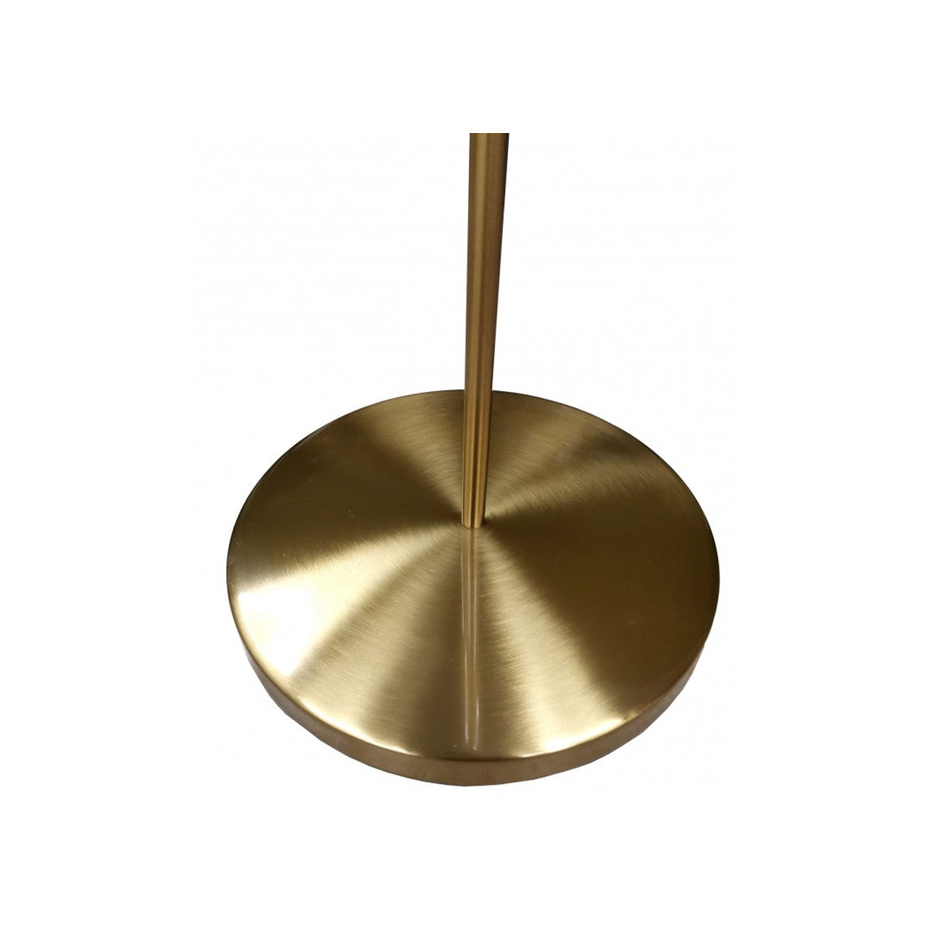 Trade Shop - Lampada Da Terra Oro Con Sfera In Vetro Bianco Piantana E27 Design Moderno 33894         