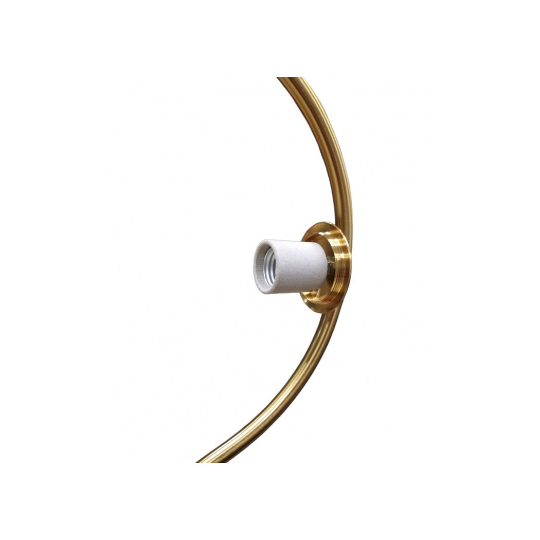 Trade Shop - Lampada Da Terra Oro Con Sfera In Vetro Bianco Piantana E27 Design Moderno 33894         