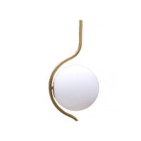 Trade Shop - Lampada Da Terra Oro Con Sfera In Vetro Bianco Piantana E27 Design Moderno 33894         