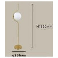 Trade Shop - Lampada Da Terra Oro Con Sfera In Vetro Bianco Piantana E27 Design Moderno 33894         