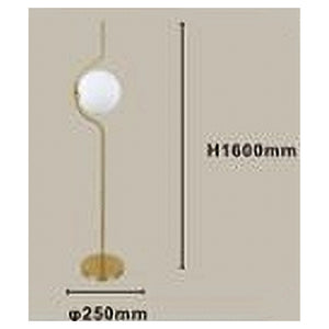 Trade Shop - Lampada Da Terra Oro Con Sfera In Vetro Bianco Piantana E27 Design Moderno 33894         