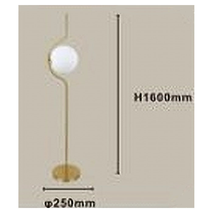 Trade Shop - Lampada Da Terra Oro Con Sfera In Vetro Bianco Piantana E27 Design Moderno 33894         