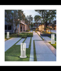 Lampada Da Terra Segnapasso Da Giardino Ip65 In Alluminio Vetro 12 W Es59 Bianco  -bianco Naturale      -