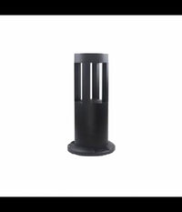 Lampada Da Terra Segnapasso Da Giardino Ip65 In Alluminio Vetro 12watt Es59 Nero  -bianco Naturale      -