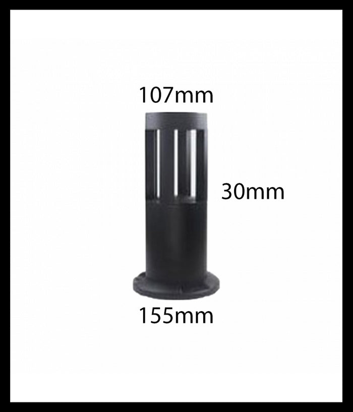 Lampada Da Terra Segnapasso Da Giardino Ip65 In Alluminio Vetro 12watt Es59 Nero  -bianco Freddo      -