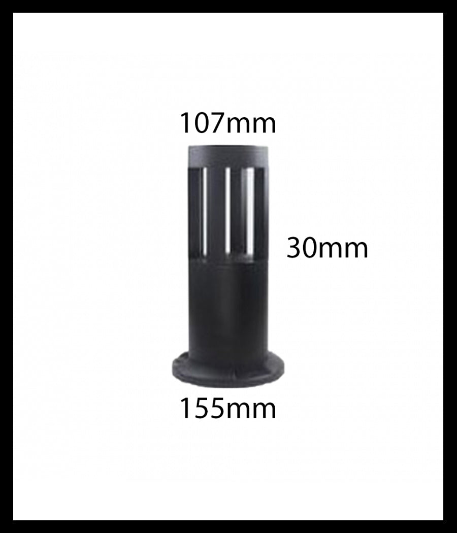 Lampada Da Terra Segnapasso Da Giardino Ip65 In Alluminio Vetro 12watt Es59 Nero  -bianco Naturale      -