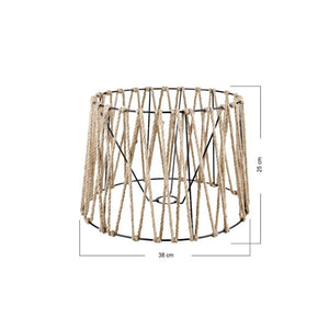 Lampada da terra treppiede nero con paralume in iuta DECONE1188