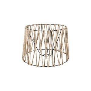 Lampada da terra treppiede nero con paralume in iuta DECONE1188