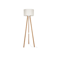 Lampada da terra treppiede rovere con paralume tessuto crema Piko ASZ1664