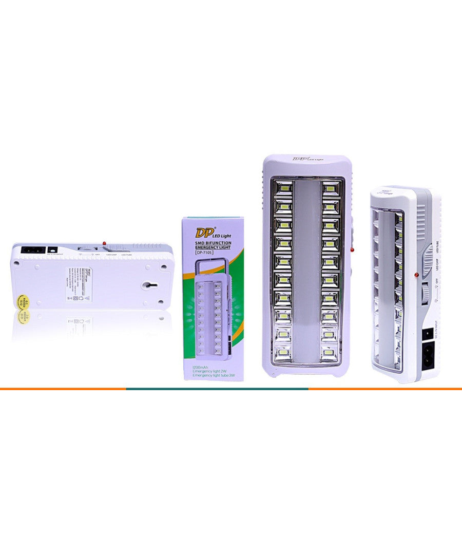 Lampada Di Emergenza 20 Led Smd Con Neon Ricaricabile Per Casa Auto Camper 7105         