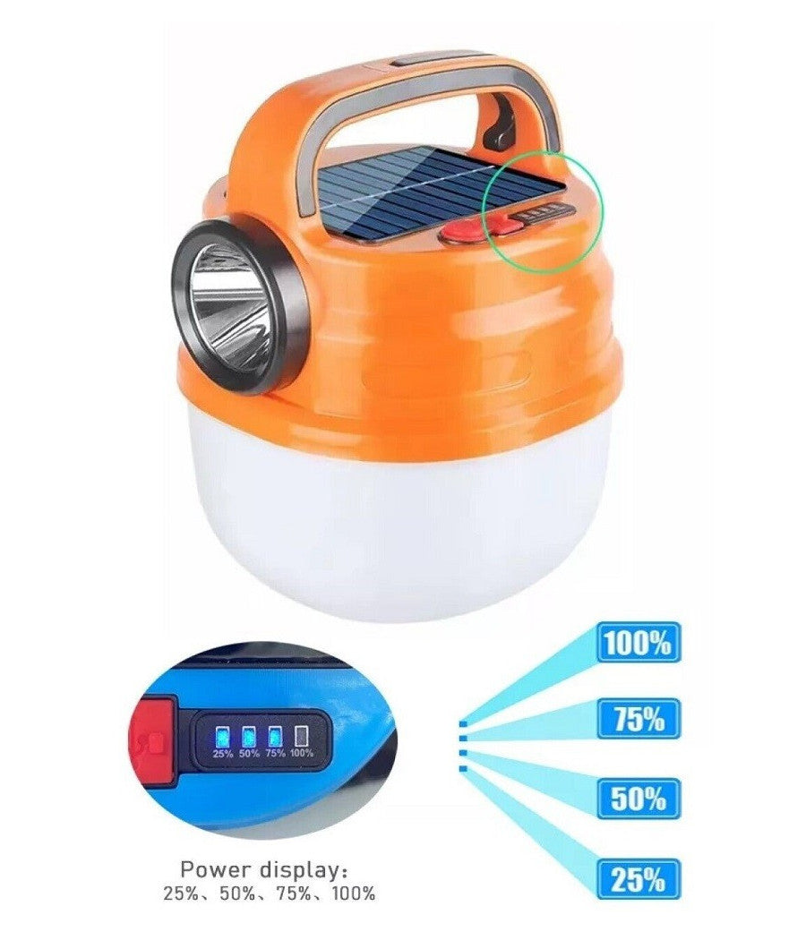 Lampada Di Emergenza Pannello Solare Torcia Ricaricabile Lanterna 80w Hb-v80         