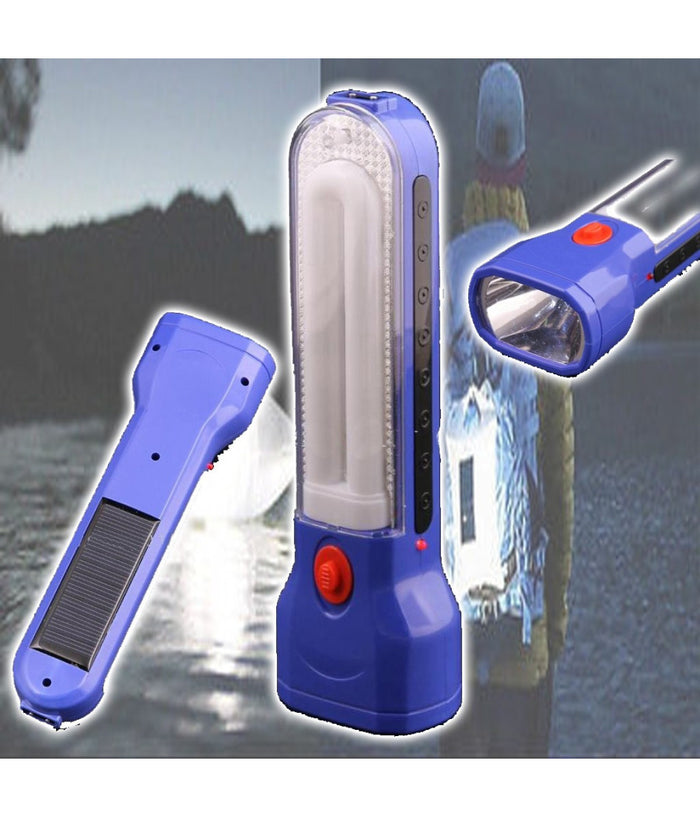 Lampada Di Emergenza Ricaricaricabile Portatile A Led Neon Con Pannello Solare         