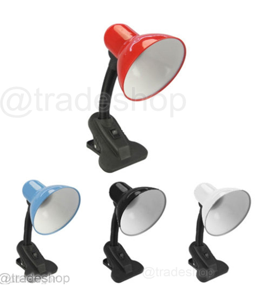 Lampada Estetista Snodabile Orientabile E27 Con Morsetto Scrivania Tavolo 108b         