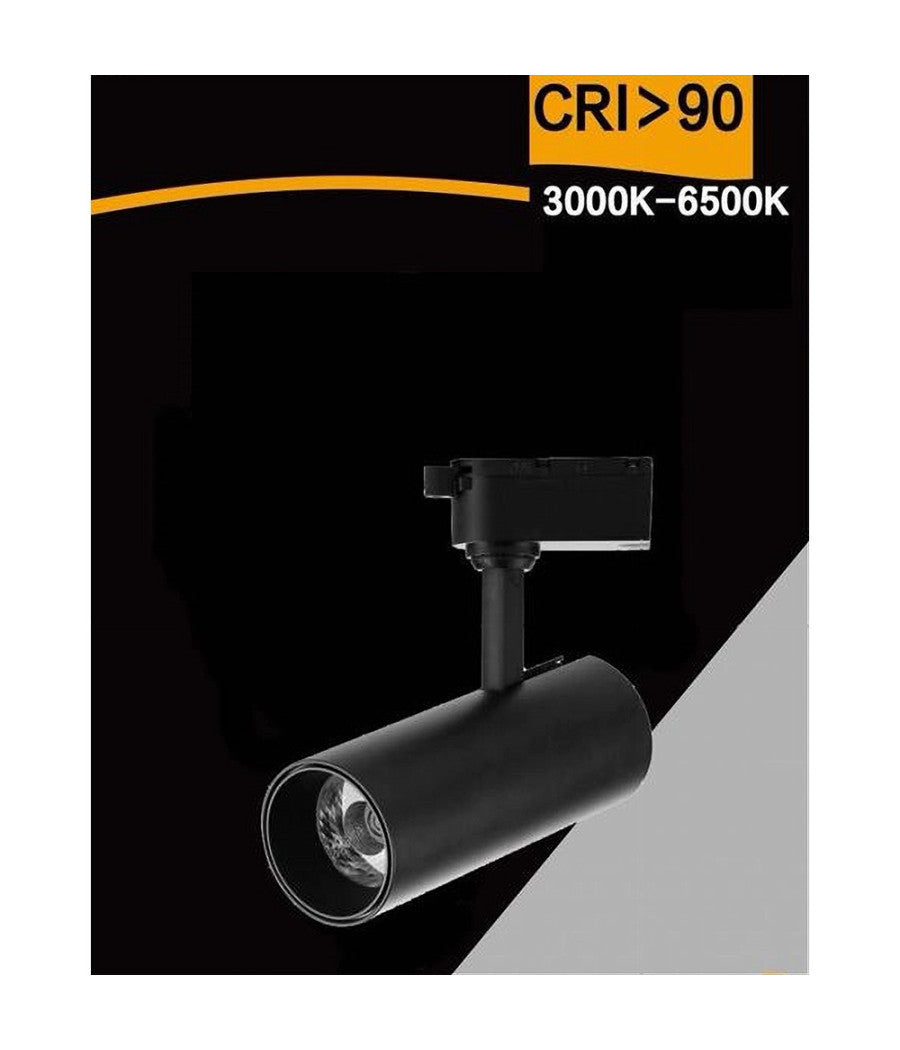 Lampada Faretto Led Per Binario Monofase 30w Luce Cct Ip20 Bianco Nero Sl-30w-3c         