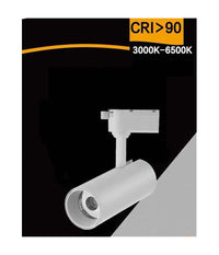 Lampada Faretto Led Per Binario Monofase 30w Luce Cct Ip20 Bianco Nero Sl-30w-3c  Bianco       