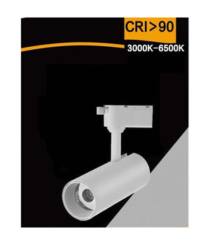 Lampada Faretto Led Per Binario Monofase 30w Luce Cct Ip20 Bianco Nero Sl-30w-3c  Bianco       