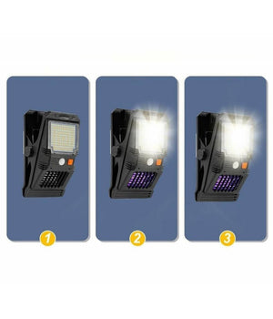 Lampada Faretto Luce Solare Da Giardino 128 Led Smd Con Zanzariera W7104-1         